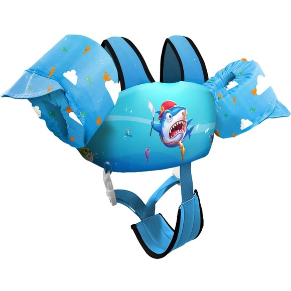 Blue Aquatic-Themed Swim Vest - Picture 1 of 8